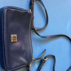 Dooney & Bourke Blue Crossbody Bag with Gold Hardware